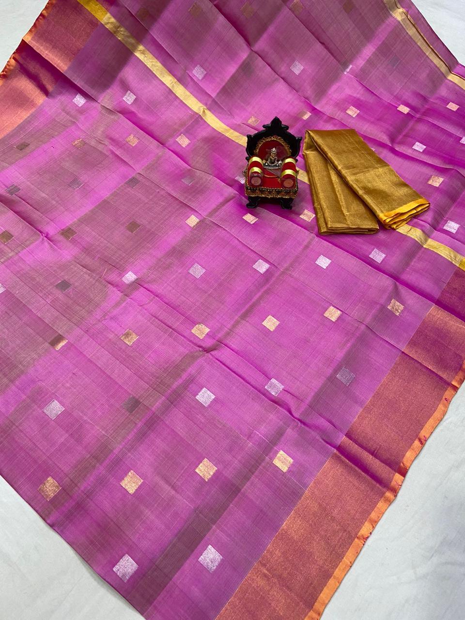 Pure Uppada Silver Coin Buta Saree - pochampallysarees.com