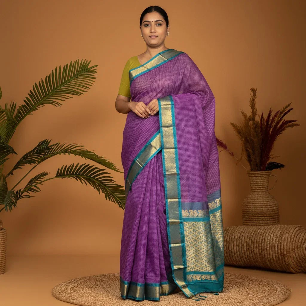 PURE GADWAL COTTON SARI-Z04 - pochampallysarees.com