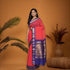 Pure Gadwal Cotton Sari Red Blue Online In Hyderabad -Z18 - pochampallysarees.com