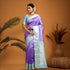 PURE GADWAL SILK BODY BUTTI PURPLE PALLU LIGHT BLUE BORDER AND BLOUSE LIGHT BLUE SAREE - pochampallysarees.com
