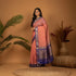 Pure Gadwal Cotton Sari Brown Blue -C14 - pochampallysarees.com