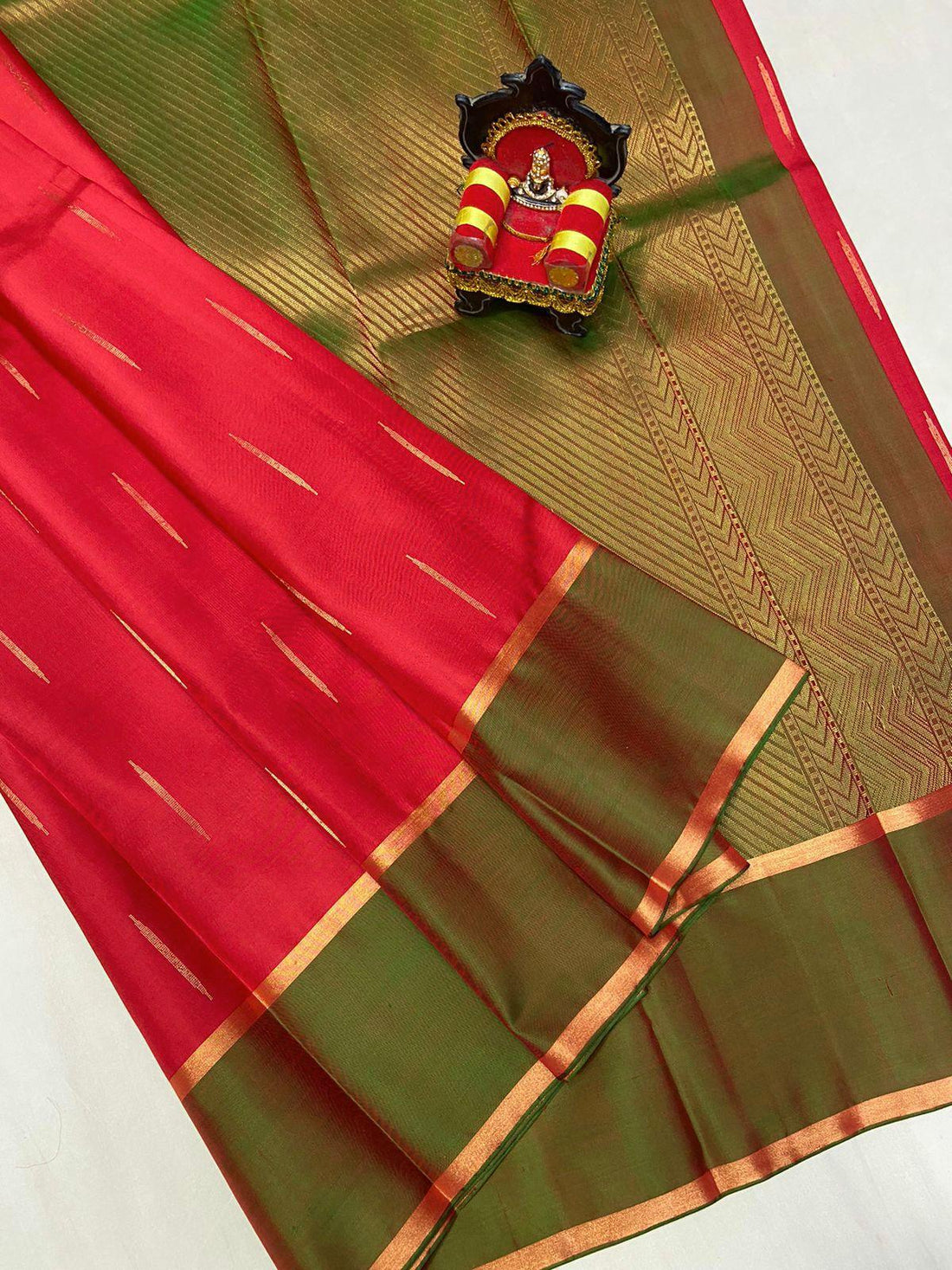 Pure Soft Silk Saree Red Green - pochampallysarees.com