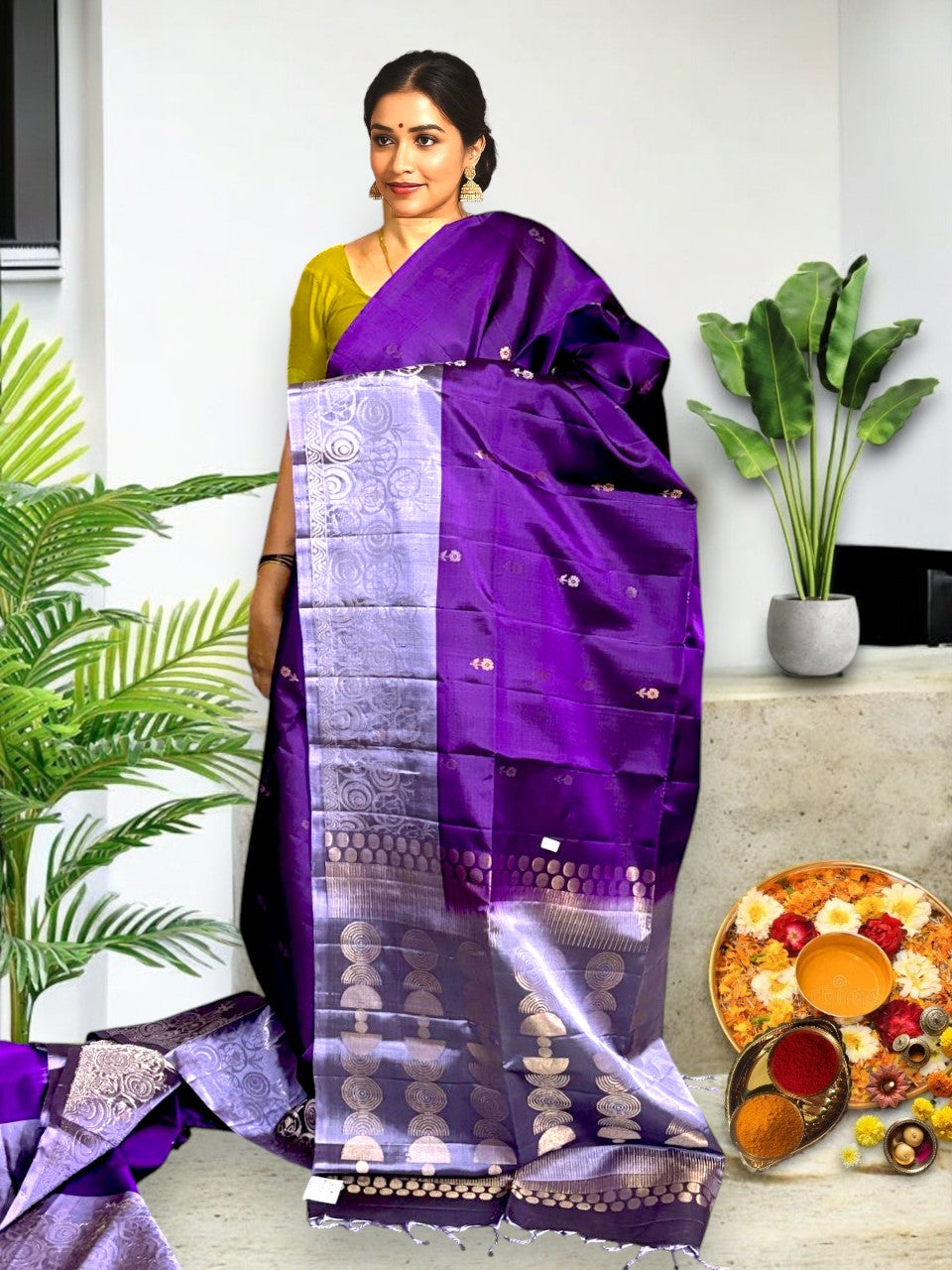 PURE SOFT SILK LAVENDER SARI