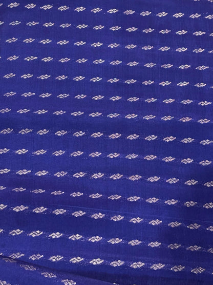 PURE SOFT SILK SAREE BLUE AND PURPLE WITH ALLOVER BUTTI DESIGN WEAVES IN BORDER AND PALLU TISSUE STYLE - pochampallysarees.com