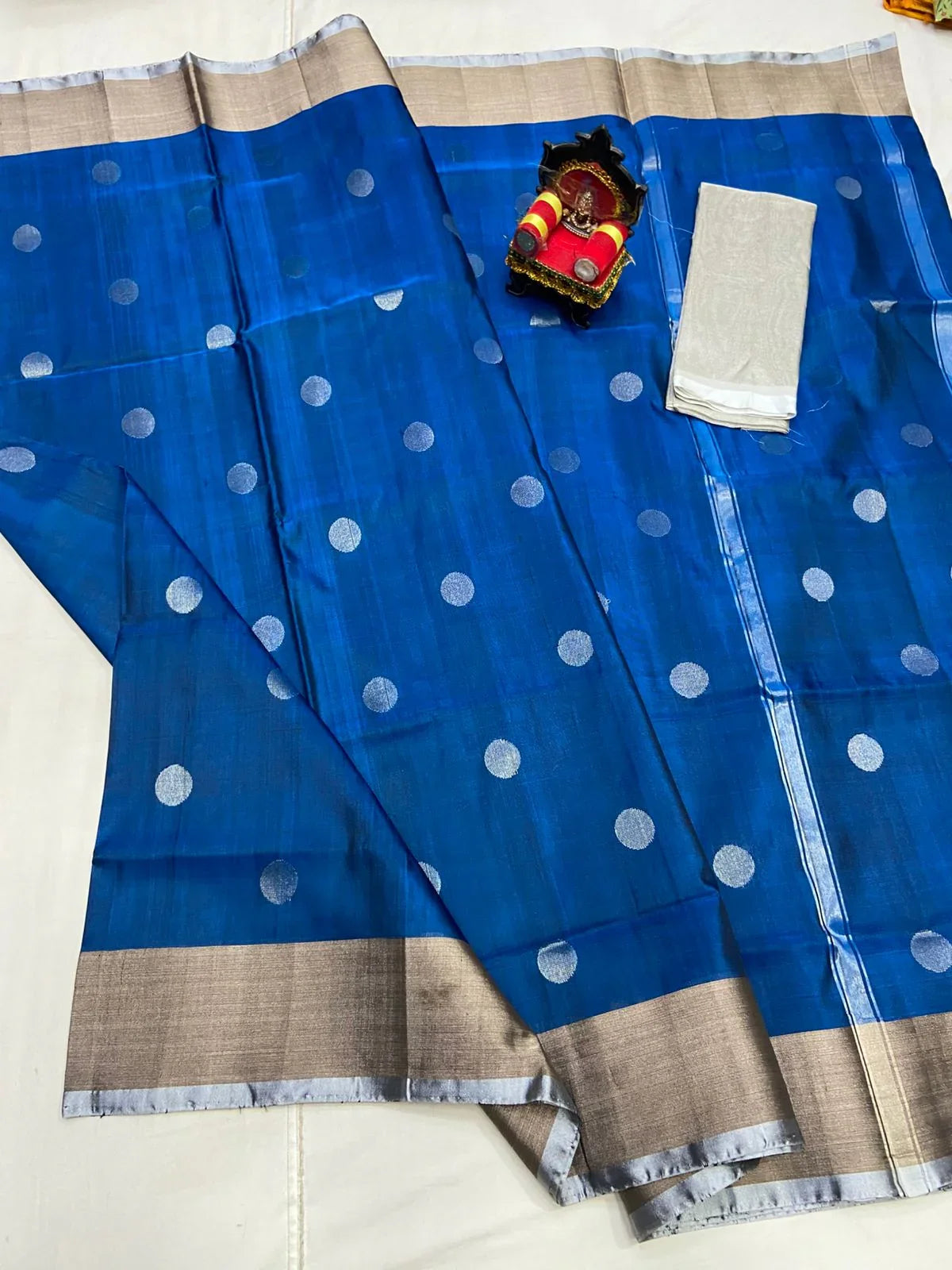 UPPADA PATTU SILVER BORDER SAREE