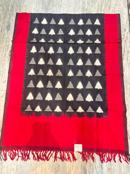 DOUBLE IKAT RED AND BLACK COLOR DRESS MATERIAL-B30