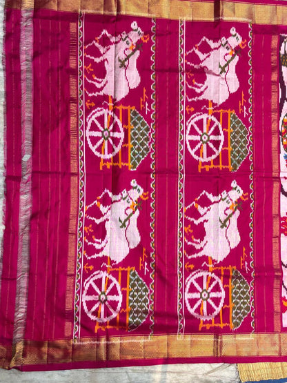 Authentic Pure Silk Patola Saree Original Cream Red