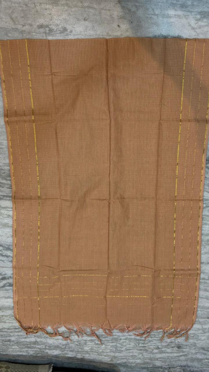Pure Handloom Patola Ikat Deep Green and Terracotta Unstitched Suit Set