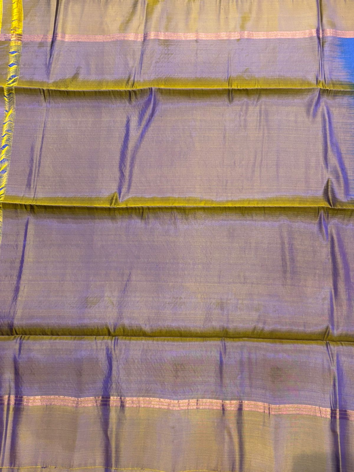 Elegant Dual Tone Blue &amp; Purple Soft Silk Saree | Buy Online