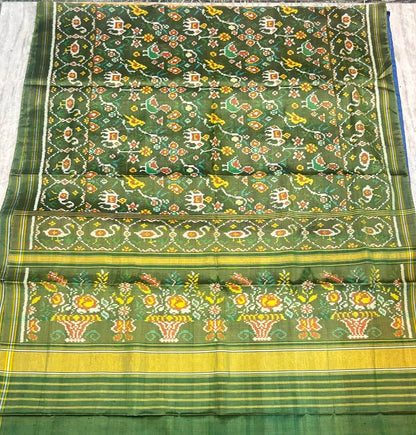 Authentic Green Ikkat Real Patola Silk Saree
