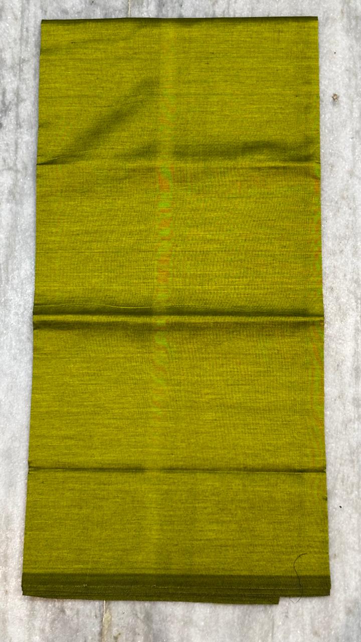 Deep Purple &amp; Olive Ikkat Border Poly-Cotton Kurta Set with Contrast Dupatta
