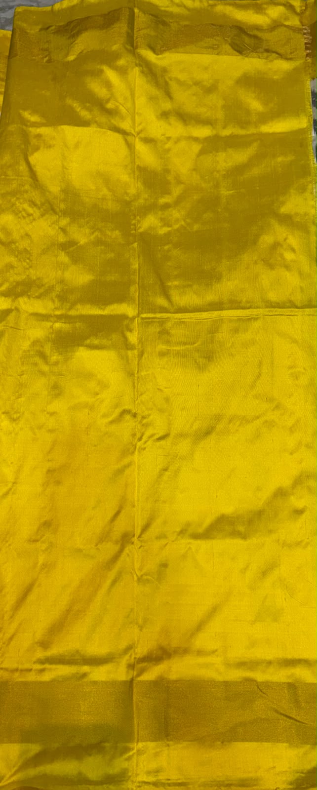 Pure Pochampally Ikkat Silk Saree in Cream and Mustard Yellow with Silk Mark
