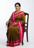 NARAYANPET SAREE BROWN COLOR - pochampallysarees.com