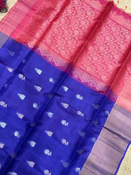 Blue Soft Silk Saree - pochampallysarees.com