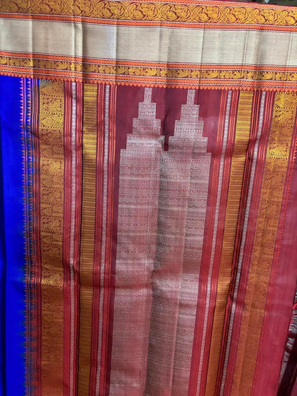 Blue Soft Silk Saree - pochampallysarees.com