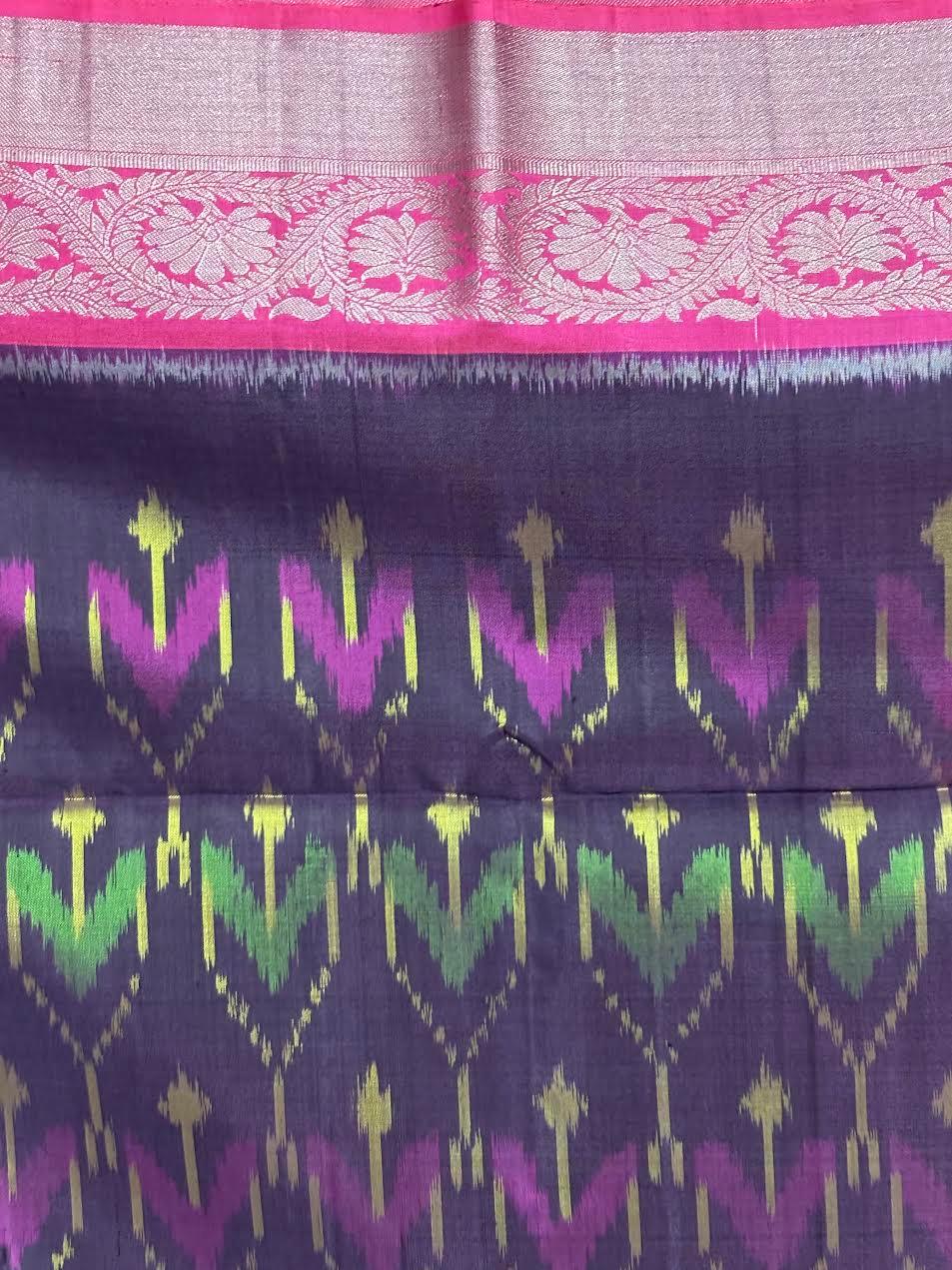 Brown Soft Silk Saree - pochampallysarees.com
