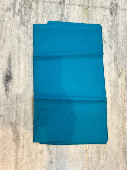 POCHAMPALLY DOUBLE IKKAT COTTON TOP BLACK PANT BLUE DUPATTA BLACK SUITE -C14