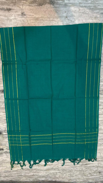 Pure Handloom Ikat Charcoal Grey and Teal Green Unstitched Suit Set