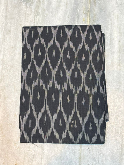 DOUBLE IKAT ANANDA BLACK WITH BROWN COLOR DRESS MATERIALS-B48