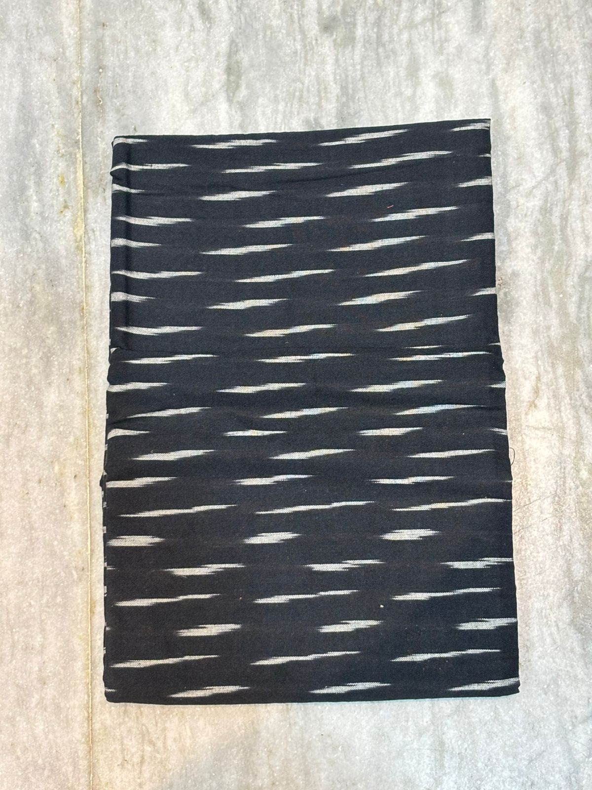 POCHAMPALLY IKKAT COTTON BLACK WITH RED COLOR DRESS MATERIAL - C22