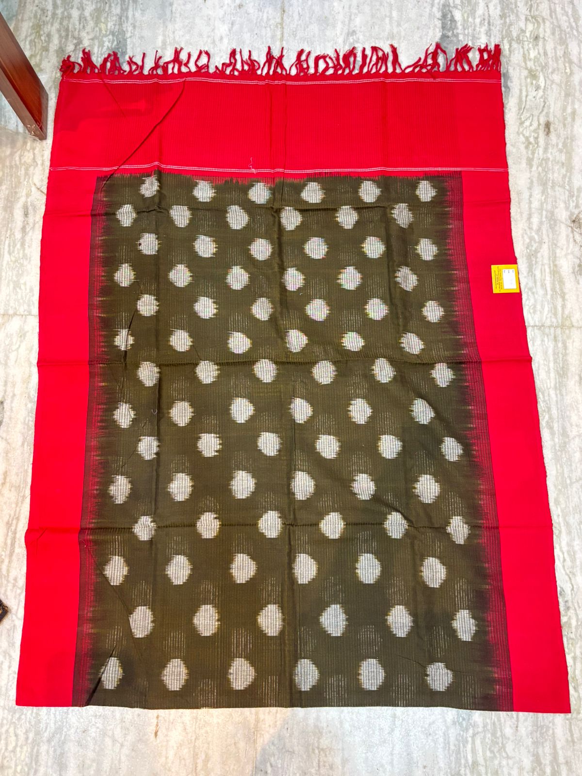 DOUBLE IKAT COTTON COFFE BROWN COLOR DRESS MATERIAL -C46