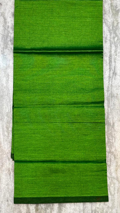 Navy Blue Handloom-Look Kurta Set with Ikat Border, Green Pants &amp; Dupatta (Set of 3)