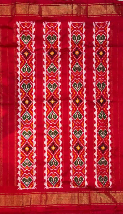 POCHAMPALLY IKKAT SILK PATOLA RED SARI | COD | SILK MARK | WEAVER PRICE - pochampallysarees.com