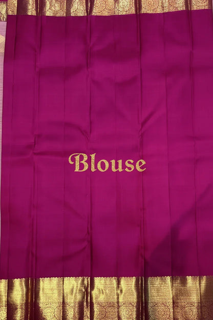 Elegant Pastel Lavender Kanchi Pattu Sarees | Pure Silk Wear - pochampallysarees.com