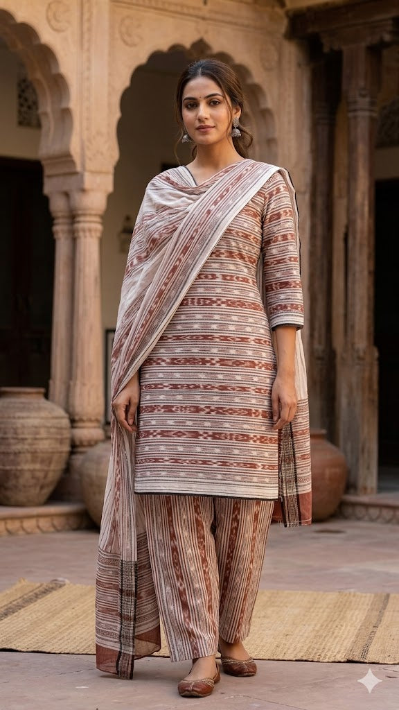 Authentic Handwoven Sambalpuri Ikat Cotton Fabric