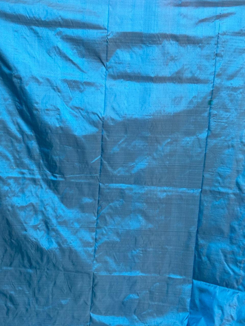 Designer Pochampally Ikat Silk Light Blue Sari - pochampallysarees.com