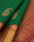 DHARMAVARAM PATTU GREEN WITH RED COLOR SAREE - pochampallysarees.com