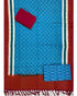 DOUBLE IKAT COTTON ANANDA BLUE WITH RED COLOR DRESS MATERIAL -C53 - pochampallysarees.com