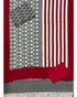 DOUBLE IKAT COTTON GRAY WITH RED COLOR DRESS MATERIAL -C43 - pochampallysarees.com