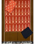 DOUBLE IKAT COTTON ORANGE WITH BROWN COLOR DRESS MATERIAL -C68 - pochampallysarees.com
