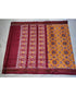 DOUBLE IKKAT PATOLA YELLOW WITH MAROON COLOR SAREE - pochampallysarees.com