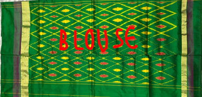 Buy Pure Pochampally Ikkat Silk Saree Pink with Green Border Online - pochampallysarees.com