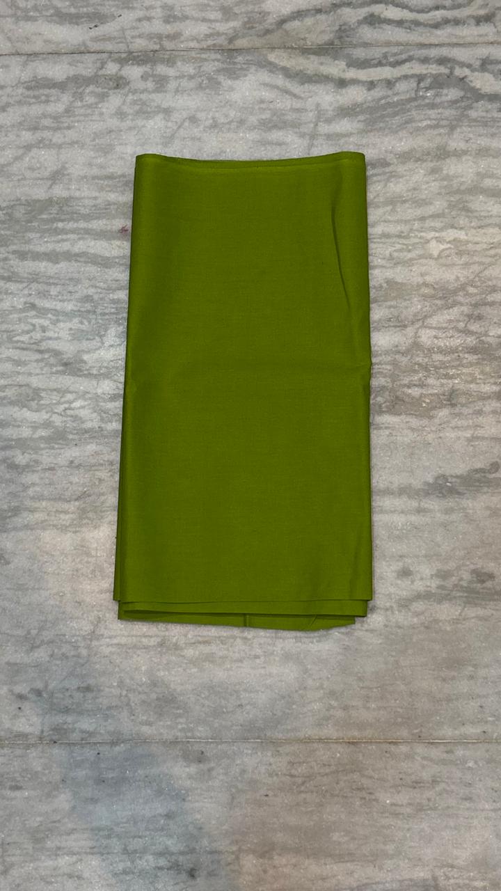 Pure Handloom Ikat Grey and Olive Green Unstitched Suit Set