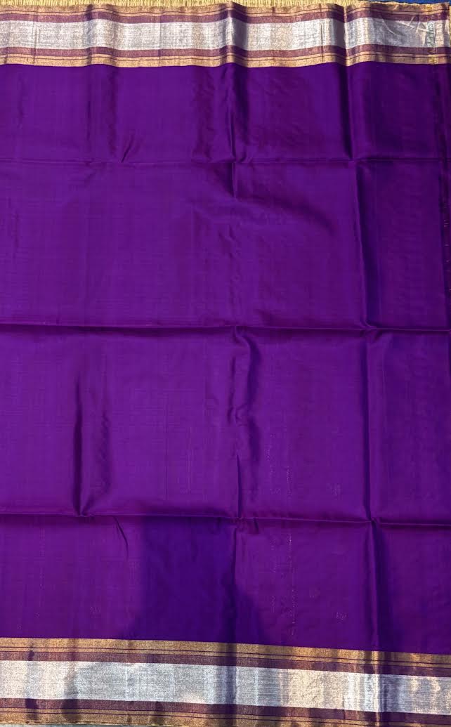 Elegant Purple Kanchi Soft Silk Saree with Zari Border