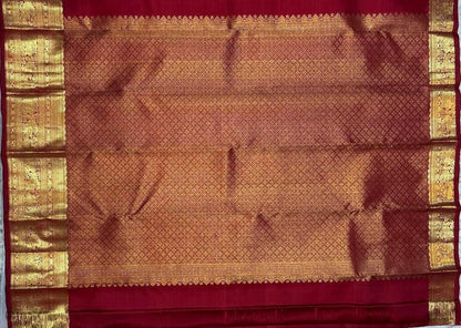 Pure Maroon Kanchipuram Pattu Saree | Authentic Kanchi Silk - pochampallysarees.com