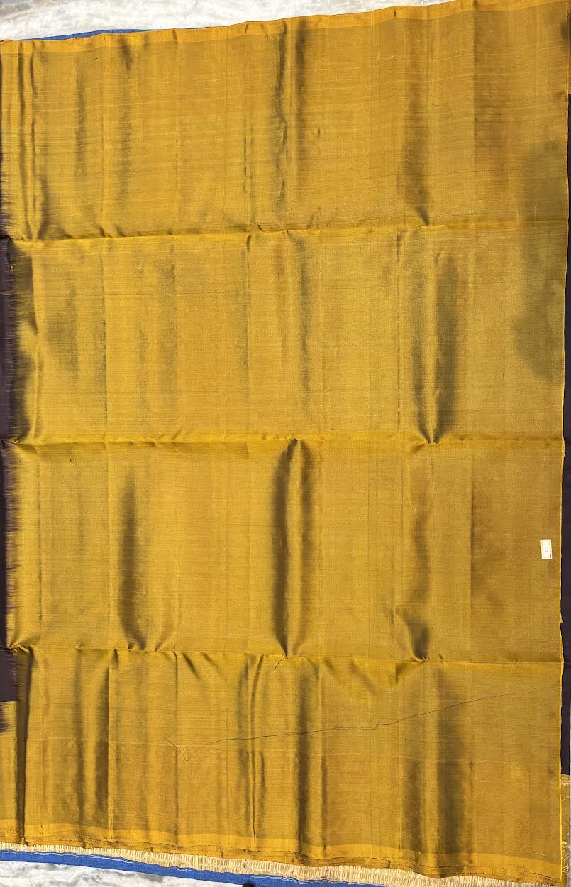 Silk Mark Certified Midnight Purple Kanchi Soft Silk Saree with Rich Gold Zari Brocade Pallu
