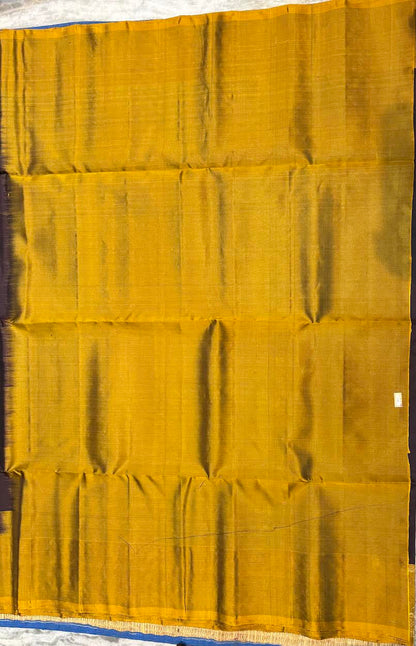 Silk Mark Certified Midnight Purple Kanchi Soft Silk Saree with Rich Gold Zari Brocade Pallu
