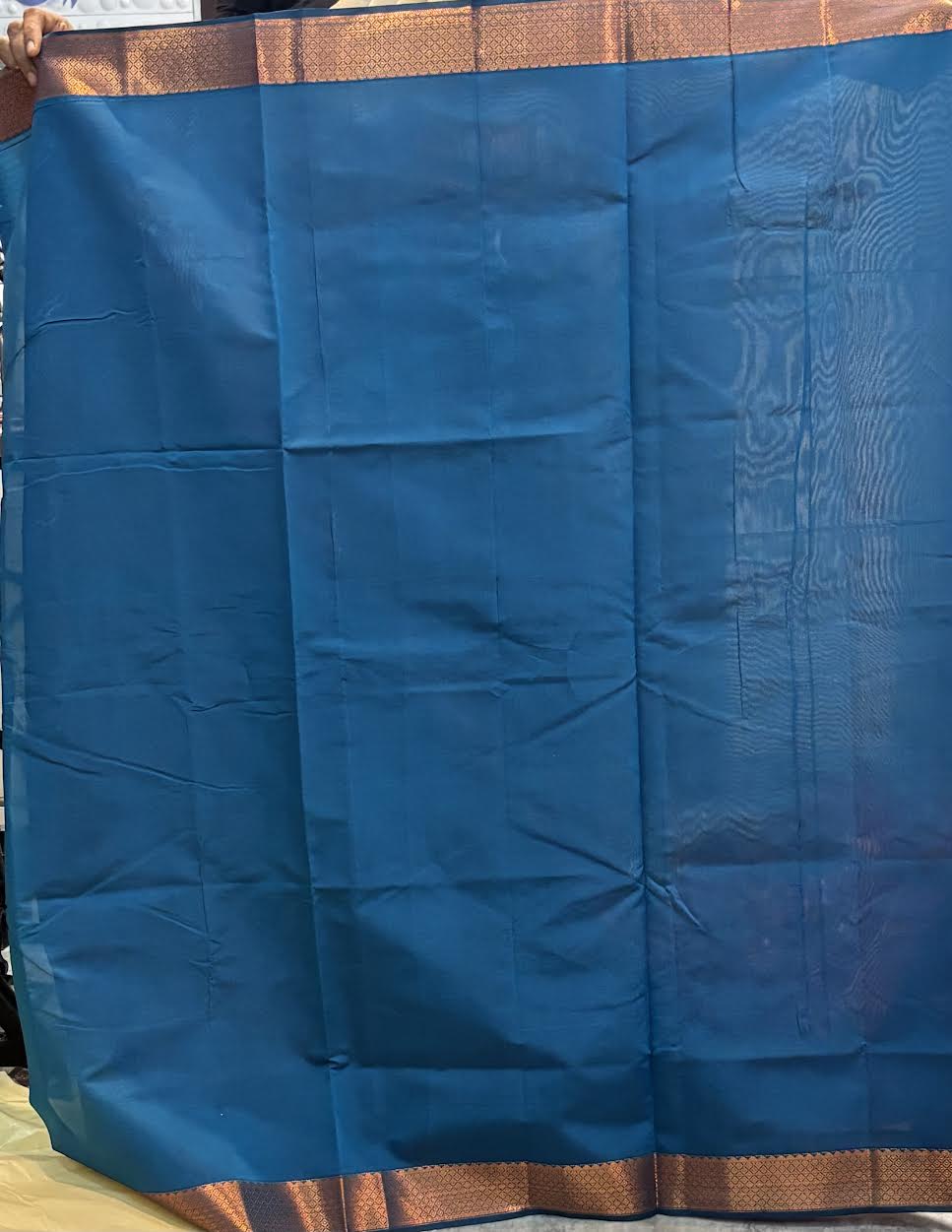 Traditional Magenta-Pink Kuppadam Pattu Saree with Matching Teal Blue Blouse and Pallu