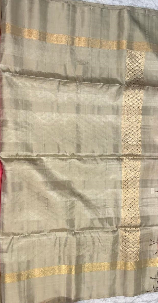 Pink Kanchi Soft Silk Saree with Woven Silver Zari Pallu