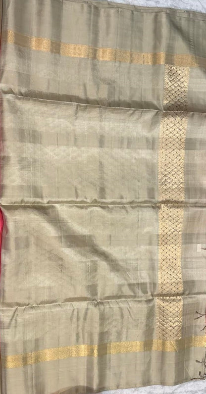 Pink Kanchi Soft Silk Saree with Woven Silver Zari Pallu