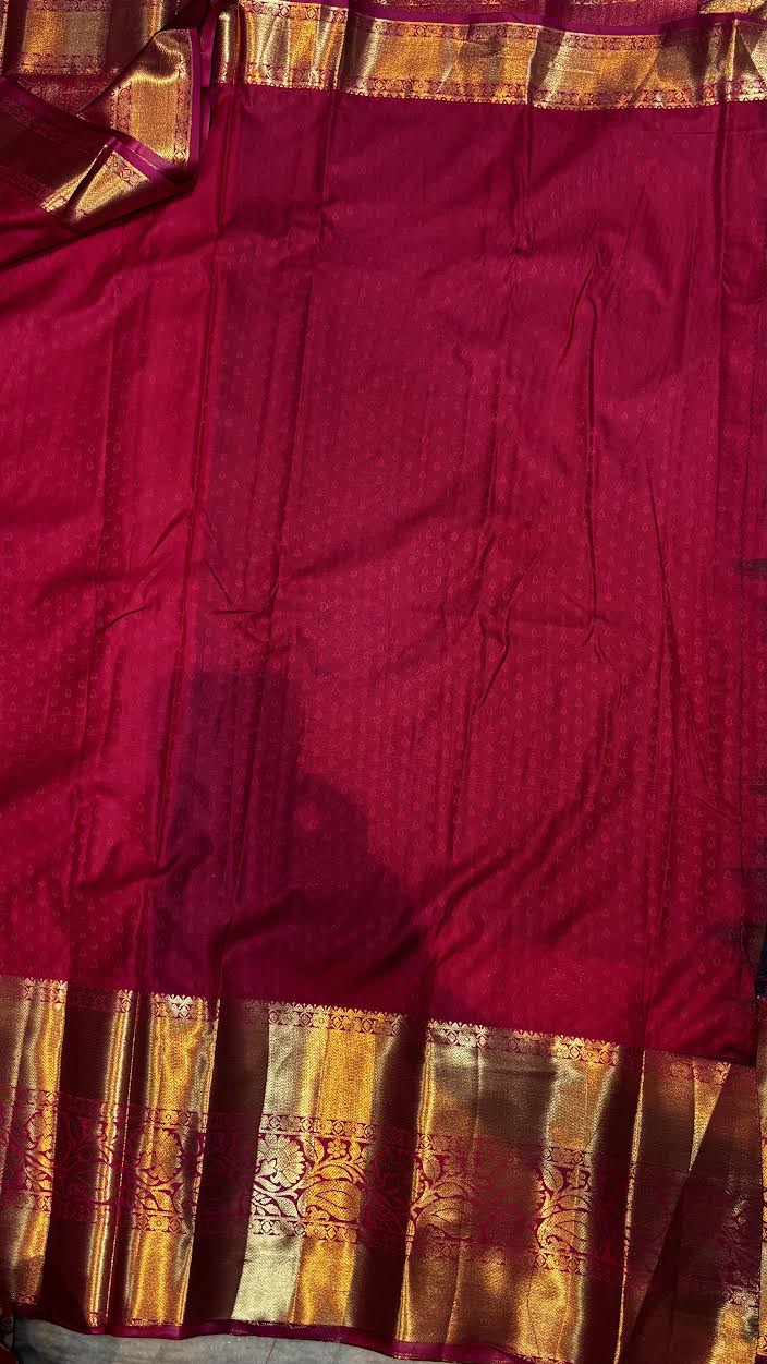 Ananda Blue Semi Dharmavaram Silk Saree with Mejenta Pink Rich Zari Pallu &amp; Border