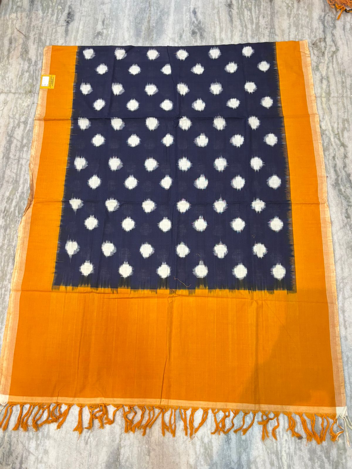 DOUBLE IKKAT COTTON NAVY BLUE WITH YELLOW COLOR SUITE -C47