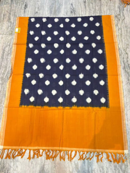 DOUBLE IKKAT COTTON NAVY BLUE WITH YELLOW COLOR SUITE -C47