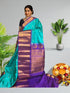 GADWAL PURE SILK HANDLOOM SAREE SEAGREEN - pochampallysarees.com
