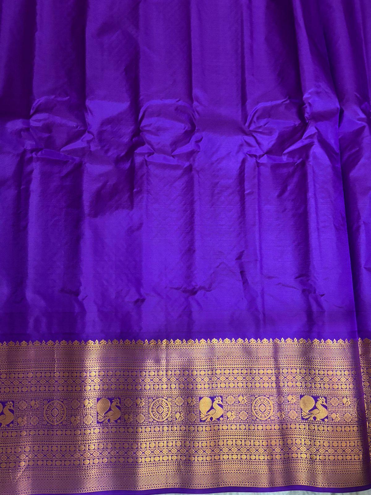 GADWAL PURE SILK HANDLOOM SAREE SEAGREEN - pochampallysarees.com