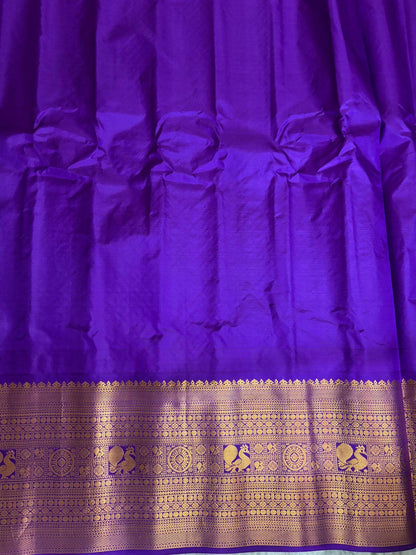 GADWAL PURE SILK HANDLOOM SAREE SEAGREEN - pochampallysarees.com